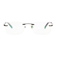 Montura de Gafas Ópticas de Metal sin Marco, Diseño Geométrico Rectangular, Cómodas, Elegantes, Unisex, para Adultos, para Todo Tipo de Rostro