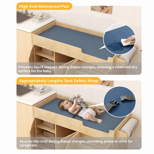 Vente en gros Table à langer en bois pour bébé <span class=keywords><strong>Station</strong></span> à langer pour tout-petits avec rangement dans les escaliers Taille personnalisée OEM/ODM disponible - Product Image 4