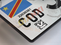 Plaque d'immatriculation en plastique DRC de 3 mm d'épaisseur, plaque acrylique, verre PMMA, Kinshasa, Congo africain, plaques d'immatriculation