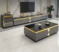 Meuble TV en bois massif, simple et moderne, plateau en pierre, petit salon, luxe léger, nouveau modèle 2026, sensation haut de gamme