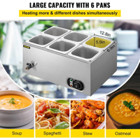 Bain-marie professionnel pour comptoir de cuisine, chauffe-plats rond unique pour restaurant, vitrine chauffante