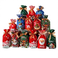 Kantong Permen Natal Kemasan Hadiah Kecil Kantong Apel Desain Santa Claus Asal Yiwu Kantong Serut E-Commerce Lintas Batas