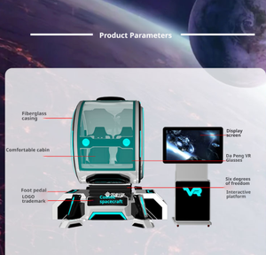 Simulateur de réalité virtuelle 9D pour utilisation en intérieur, vol d'avion et d'hélicoptère, usage domestique et commercial, fabriqué en métal et en fibre de verre, 1 à 2 passagers - Product Image 2