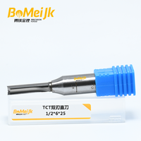 BoMeiJK Fraise droite en carbure pour le travail du bois, queue de 1/2 pouce, TCT, 2 dents, angle de hélice 45°, OEM/ODM, HRC 65, coupe nette