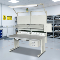 Banc de travail ESD Leenol, robuste, pour l'électronique, avec table de travail en acier laminé à froid, poste de réparation, banc de travail électrique