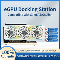 Open-Air Slimsas(8654) EGPU Docking Station PCIe 4.0 X4 Dudukan Kartu Grafis Eksternal ATX Sinkronisasi Daya Basis Logam Buatan Cina