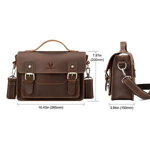 HUMERPAUL Serviette d'Affaires pour Hommes en <span class=keywords><strong>Cuir</strong></span> Véritable, Sac de Bureau Grande Capacité pour Ordinateur Portable, Sac Bandoulière de Voyage - Product Image 4