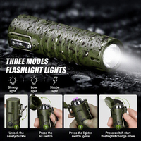 Briquet à arc coupe-vent au plasma, briquet électrique et lampe torche LED 2-en-1, allume-feu pour kits de survie d'urgence, camping, randonnée