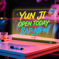 Tableau d'affichage LED effaçable en acrylique avec cadre en alliage d'aluminium éclairé, panneau de message réutilisable, décoratif pour restaurant, bar, café