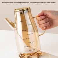 Botol Minyak Dapur Anti Tetes, Dispenser Minyak Food-Grade, Botol Bumbu Kaca Borosilikat Tinggi Anti Bocor untuk Kecap, Cuka, dan Minyak