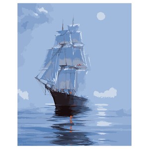 Modèles explosifs personnalisé bricolage voilier <span class=keywords><strong>peinture</strong></span> par numéros Kit voilier sur la mer plaine voile série ABS matériel - Product Image 4