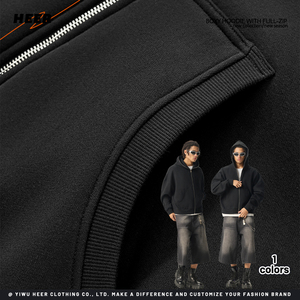 Nuova <span class=keywords><strong>Felpa</strong></span> Autunno Inverno <span class=keywords><strong>Nera</strong></span> con Spalle Scese, Personalizzabile all'Ingrosso, <span class=keywords><strong>Felpa</strong></span> con <span class=keywords><strong>Zip</strong></span> Intera in Pile per <span class=keywords><strong>Uomo</strong></span> - Product Image 3