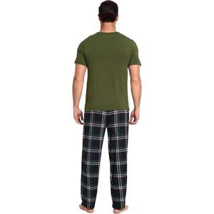 Custom <b>Men's</b> <b>Pajamas</b> <b>Set</b> <b>Short</b> Sleeve Sleepwear Soft Viscose Bamboo Top With Pants Cool Loungewear Plus Size - Product Image 2