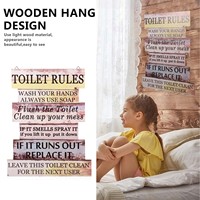 Panneau décoratif en bois pour salle de bain personnalisé Règles de toilette Plaque suspendue Décoration Ferme Panneau d'avertissement pour la maison Bureau Ferme Boutique Bar