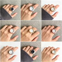 Jam Tangan Jari Vintage Punk Hot Sale Set Cincin Jam Tangan Tali Jam Quartz Perak Mini Elastis