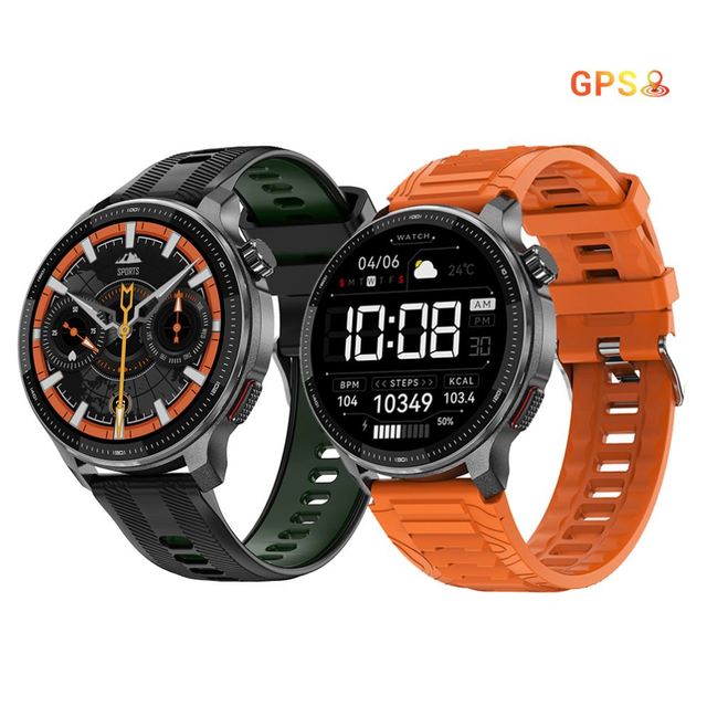 ERON Smart Wear OS DTG6 GPS Smartwatch 1.43Inch AMOLED 30M Waterproof Altitude Compass Outdoor Sport 5-10 Days Battery