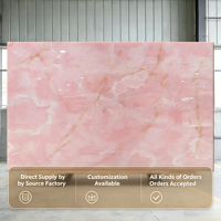 Dalles de marbre rose onyx pour la décoration intérieure – Chambre, salon, villa – Luxe moderne, poli, écologique, durable – Salle de bain, salle à manger