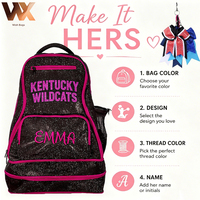 Tas Cheerleading Custom Logo Klub AB Rhinestones Ransel Tim Personalisasi untuk Atlet Cheer Dance Resleting Warna Kustom untuk Anak Perempuan