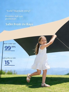 Toldo de Lona para Exteriores, Impermeable, Protector Solar, Portátil, con Forma de Mariposa Hexagonal, para Verano - Product Image 2