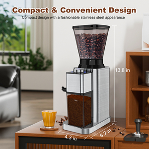 Moulin à café commercial grande capacité 250g pour usage domestique et expresso avec réglages ajustables - Product Image 6
