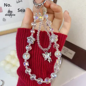 Di lusso di cristallo di fascia alta farfalla in rilievo in cassa del telefono catena squisita fata telefono ciondolo e fascino accessori di moda - Product Image 3