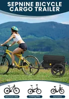 Remorque de vélo universelle Sepnine 20316N pour transport de marchandises, chariot de voyage, chariot remorquable pour animaux de compagnie, camping en plein air, pique-nique - Expédition UE