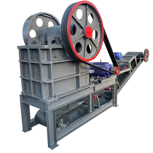 Mesin diesel opsional versi motor rahang penghancur dengan sabuk konveyor roda gerinda granit basalt batu penghancur efek