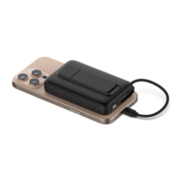Batterie externe magnétique sans fil 10000 mAh avec support de téléphone et cordon, Powerbank magnétique portable