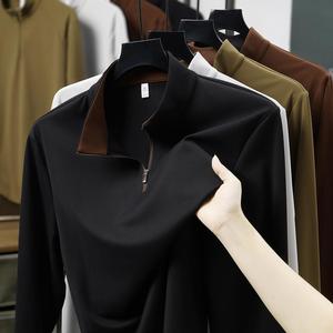 PERRY BURRY 2026 – Nouveaux sweats décontractés en molleton Spandex/Polyester pour homme, col montant, haute élasticité, couleur unie - Product Image 1