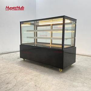 Vitrine Réfrigérée Commerciale Noire pour Pâtisserie, Refroidissement par Air, Exquise, à Trois Niveaux, pour Gâteaux et Desserts, avec Vitrage Trempé - Product Image 3