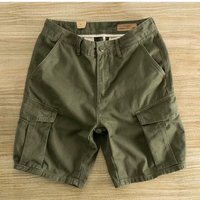 Essentials Short cargo de coupe classique pour homme Short cargo pour homme 6 poches Short de travail décontracté en coton sergé confortable à taille élastique