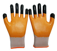 Gants de travail en nitrile lisses 3/4, double trempage, doigts renforcés