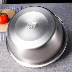 Sâu Chất Lượng Chuyên Nghiệp Thép Không Gỉ Trộn Bát Kim Loại Lưu Vực Heavy Duty Kim Loại Bát Salad Cho Phục Vụ, Trộn Nấu Ăn - Product Image 4