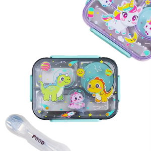 Cartoon <b>Lunch</b> <b>Box</b> Portable Rectangular Kids Students Leakproof Food Container Tableware - Product Image 1