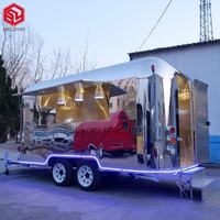 Belyoo Camion de Nourriture Mobile Remorque Vintage Remorque Hot Dog Taco Café Chariot Mobile Bar Camion de Nourriture Remorque