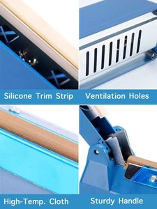 Machine à sceller manuelle à impulsion de 16 pouces pour sacs en plastique PE, PP, Mylar, feuille de polyéthylène, fermeture de cartons et emballages - Product Image 4