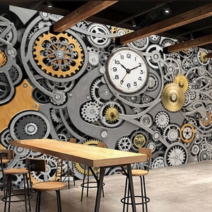 Papel pintado <span class=keywords><strong>de</strong></span> foto <span class=keywords><strong>de</strong></span> <span class=keywords><strong>fondo</strong></span> <span class=keywords><strong>de</strong></span> barra <span class=keywords><strong>de</strong></span> <span class=keywords><strong>reloj</strong></span> <span class=keywords><strong>de</strong></span> engranaje mecánico <span class=keywords><strong>de</strong></span> estilo industrial retro europeo - Product Image 1