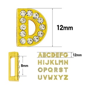 Hete verkoop strass 8mm metalen alfabet A-Z schuifletters voor hondenhalsband ketting schuif armband polsband DIY accessoires cadeaus - Product Image 5