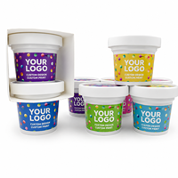 Gobelets à crème glacée personnalisés, anti-fuite, sans BPA, et pots en plastique PET |   Emballages de vente au détail pour biscuits, chocolats, desserts et en-cas