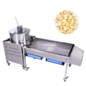 Mesin popcorn mewah penuh otomatis, mesin pembuat popcorn makanan ringan jagung popper
