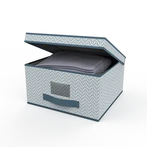 Dekorasi Rumah Kotak Penyimpanan Dilipat dengan Tutup Portabel Penyimpanan Kubus dengan Pegangan Penyimpanan Organisasi untuk Pakaian Mainan Buku