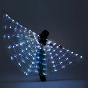 China Belly Dance Wear Performance Show Fluorescent Butterfly Cloak Colorful Kids Led Isis Wings