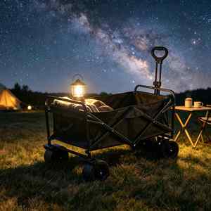 Vagoneta Plegable Todoterreno para Camping, con Ruedas Grandes, Resistente, Carrito Utilitario Plegable de Gran Capacidad, Vagoneta de Playa - Product Image 1