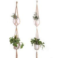 Boho Home Decor Macramé Plante Cintres Intérieur Tenture Murale Jardinière Panier Fleur Pot Titulaire