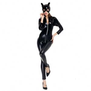 Nuova notte gatto ragazza tuta da Bar Performance di scena <span class=keywords><strong>Costume</strong></span> in vernice pelle collant gatto <span class=keywords><strong>Costume</strong></span> <span class=keywords><strong>Sexy</strong></span> di Halloween - Product Image 4