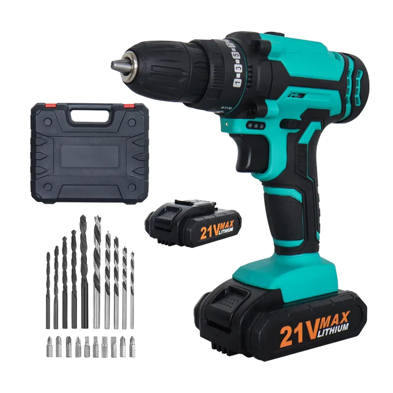 LANDSEA Factory Power Tool 21V Rechargeable Lithium Battery Drill Electric Power Cordless Drill Set