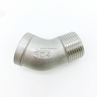 Raccord de tuyauterie en acier inoxydable 304 X22024ST, filetage mâle et femelle, coude à 45 degrés