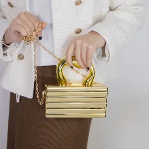 2024 tas tangan berkilau untuk wanita, tas tangan pesta makan malam emas modis trendi untuk pernikahan, dompet berkilau untuk wanita
