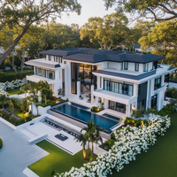 Immeuble d'appartements préfabriqués de luxe à 5 étages et villas, structure en acier moderne avec haute résistance au vent