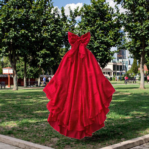 Robe midi asymétrique d'été pour femme, style romain, décontractée, coupe empire, <span class=keywords><strong>à</strong></span> volants, avec dentelle scintillante et logo tissé sur le devant, respirante - Product Image 3